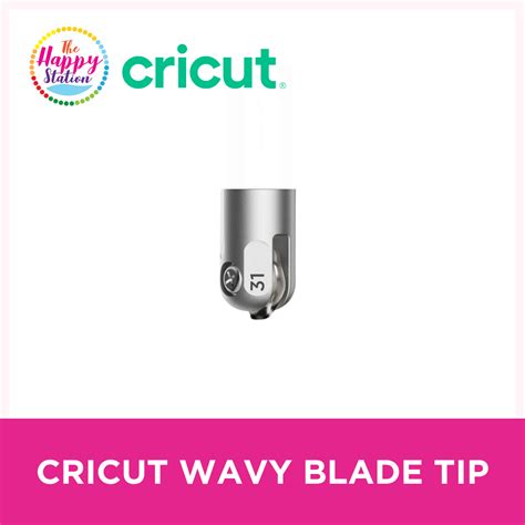 2006837 - Cricut Wavy Blade Tip; Wavy Blade, 2.0 mm L / 0.8 mm H; Quickly create a fun wavy edge on a variety of popular materials; For Cricut Maker® machines only; Requires QuickSwap™ Housing (sold separately); Make original vinyl decals, iron-on designs, custom tags, cards, envelopes, collage projects, kids' crafts, and more; Perfect for iron-on, vinyl, paper, cardstock, fabric, and more; Stainless steel rotary blade; For more info, visit help.cricut.com/wavyblade